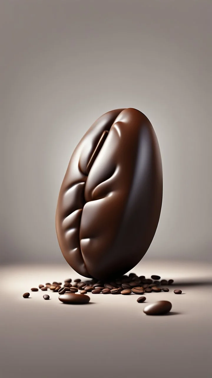 Only one Coffee bean Without background Realistic 3d