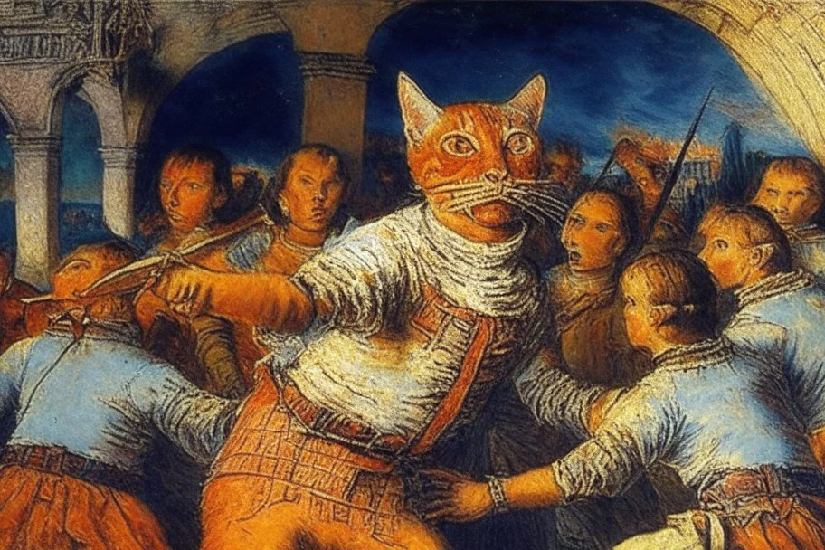 Portrait of a cat by Van Gogh