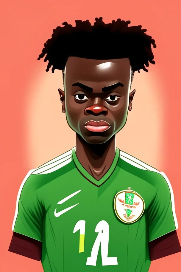 Bukayo Saka English-Nigerian footballer ,cartoon 2d