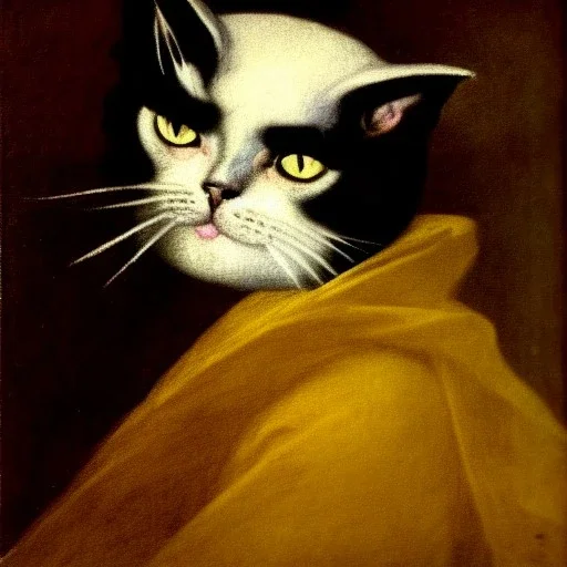 portrait of a cat Francisco de Goya Style