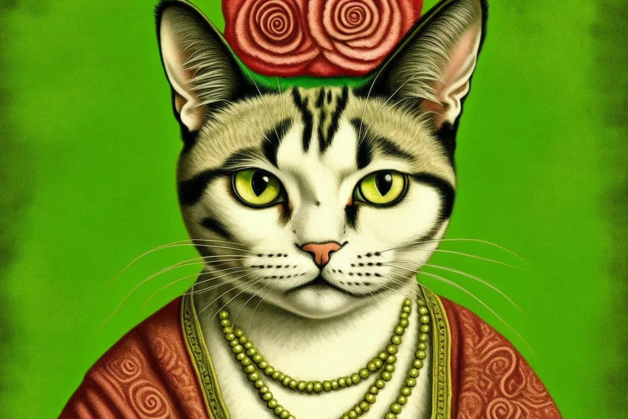 antropomorphic Frida Kahlo cat