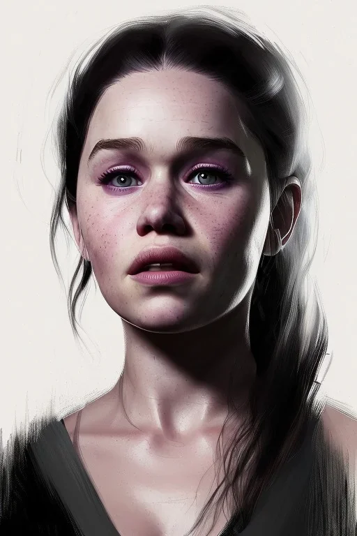 emilia clarke, head and shoulders portrait, head and, 8k resolution concept art portrait by Greg Rutkowski,