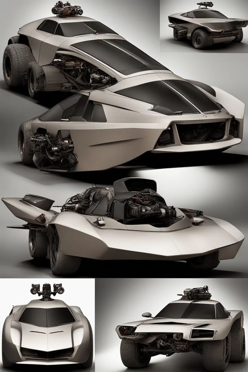 The combination of a super-advanced car and fighter mad max