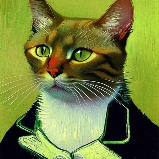 Portrait of a cat by Van Gogh