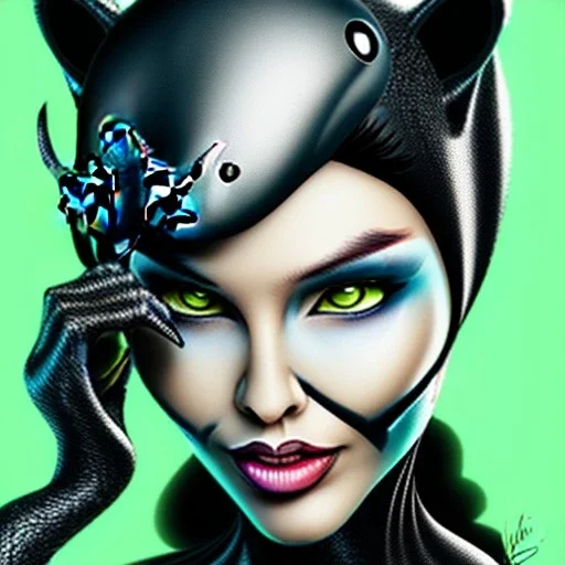  catwoman con ojos verdes