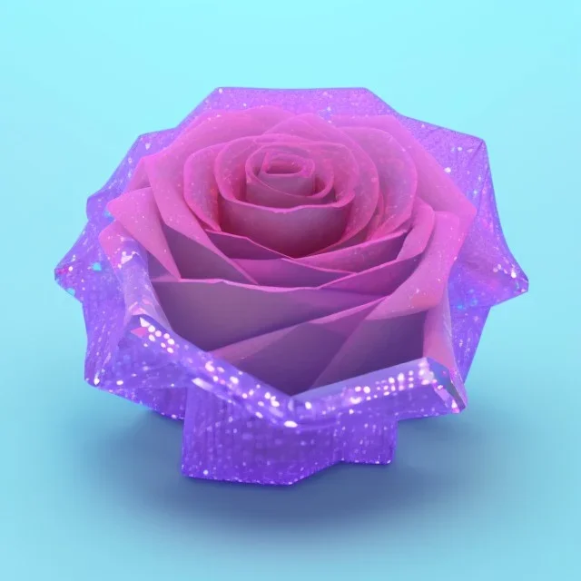 transparent multicolor crystal rose