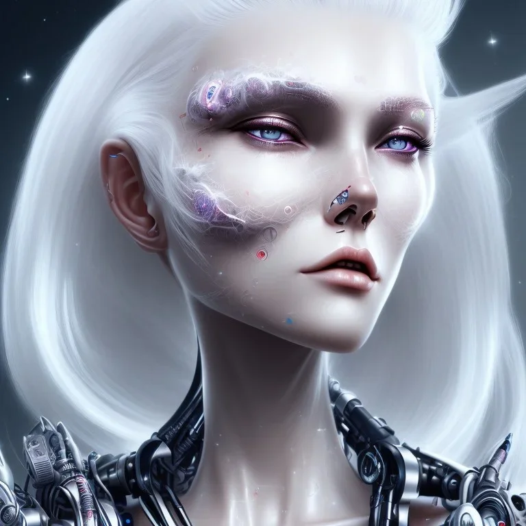 cyborg, white hair, sexy, perfect, real, dream