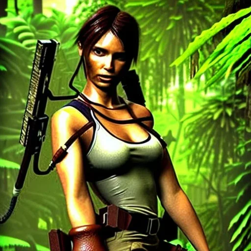 lara croft in the sweltering jungle