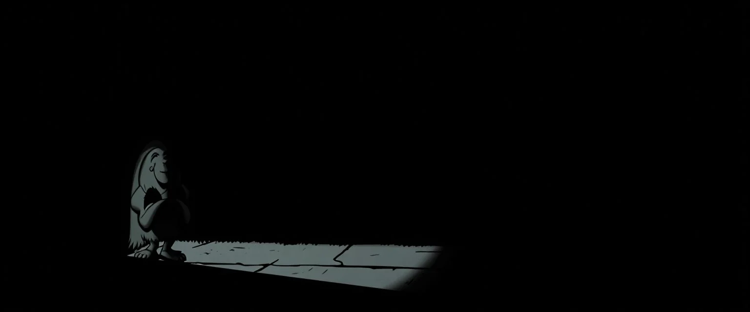 From corner dark, a rustle, a squeak, A nimble shadow, clever and meek. Its eyes did glimmer with childish guile, Yet laughter edged with malice vile.