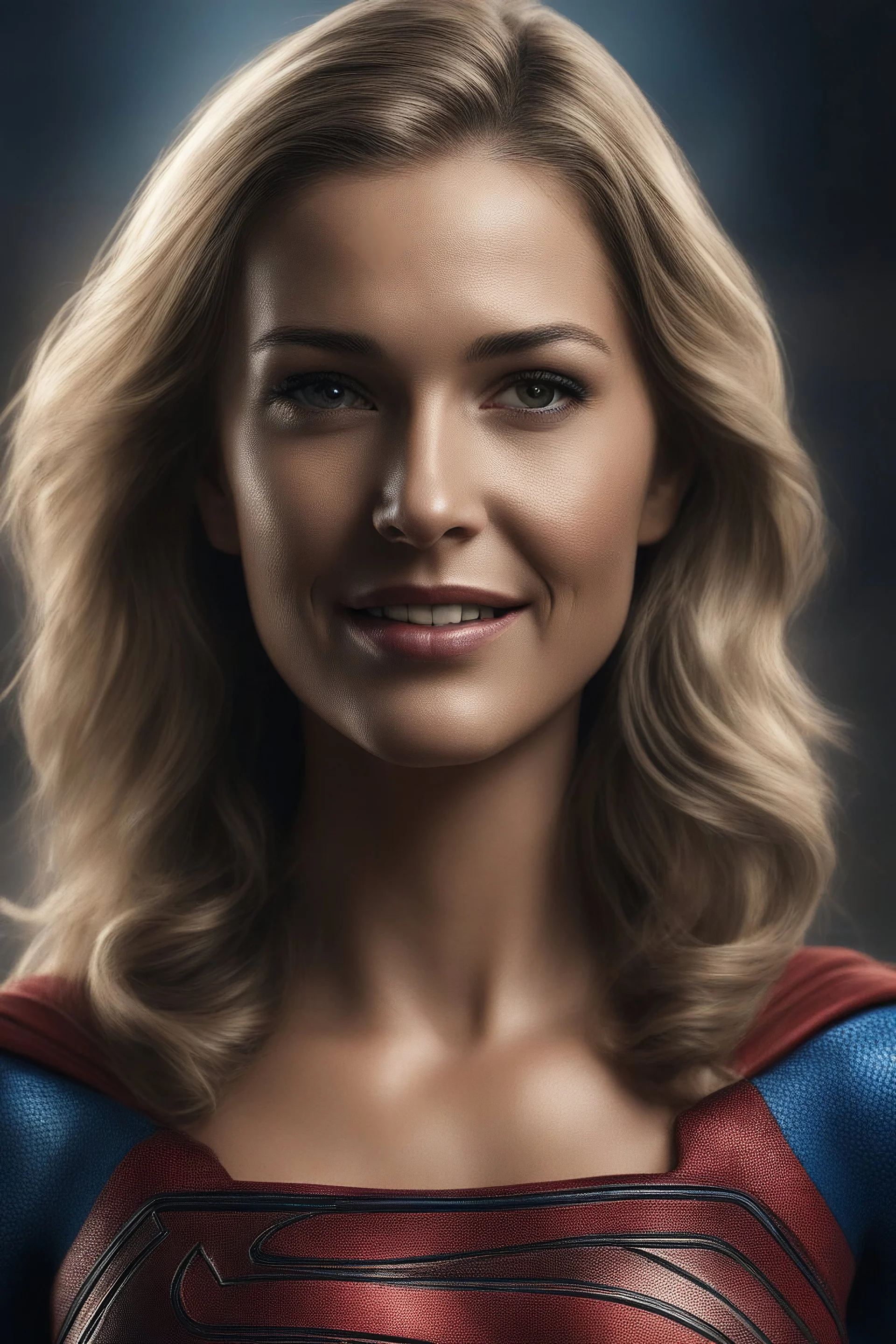 Supergirl, Realistic Stock Photo, ProtoVision, Realism Engine, RealVis XL, Zavy Chroma XL. facial portrait, chiaroscuro, deep shadows, rich deep colors, highly detailed portrait, full color, expression of extreme happiness, hope and positivity, 4k UHD, Ultra-realistic, Hyper realistic, Photorealistic, Realistic, absolute Reality,