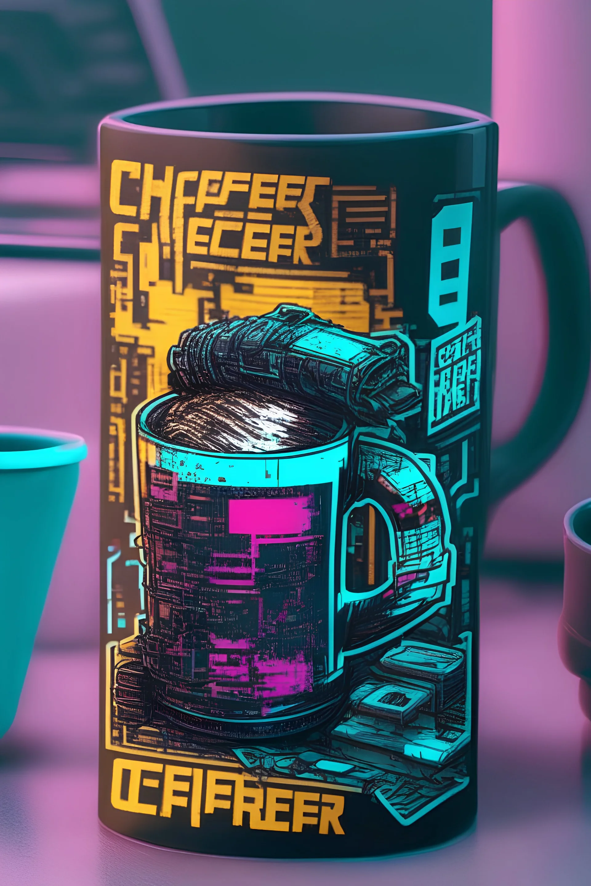 coffee mug cyberpunk sticker