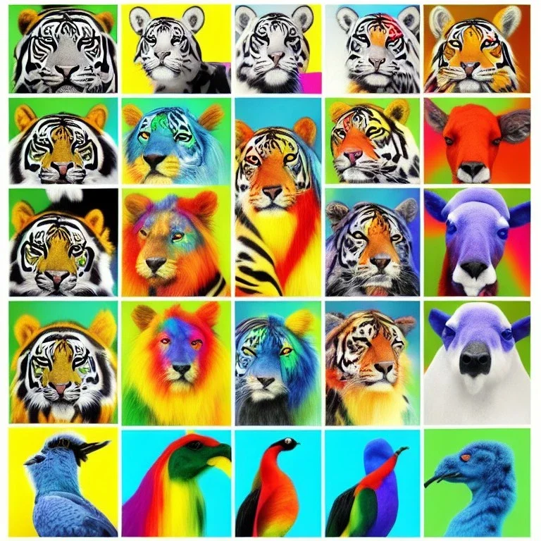 Colorful Animal Collage