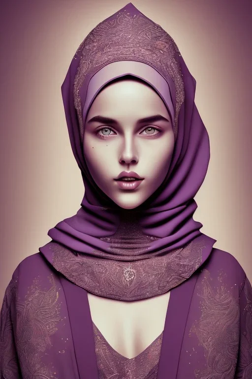 mø, high light ,purple tones, hijab