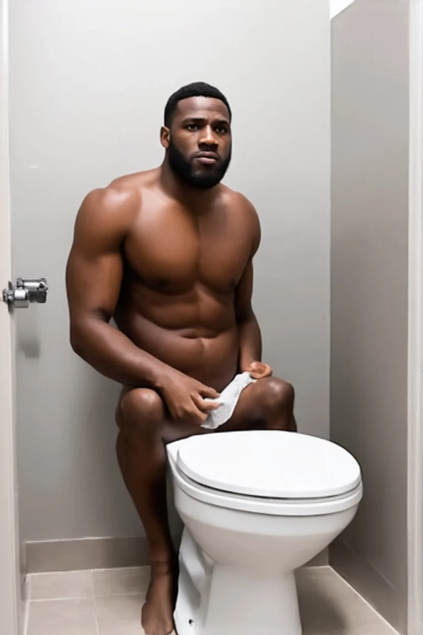 schwarzer mann auf dem klo scheisst massiv