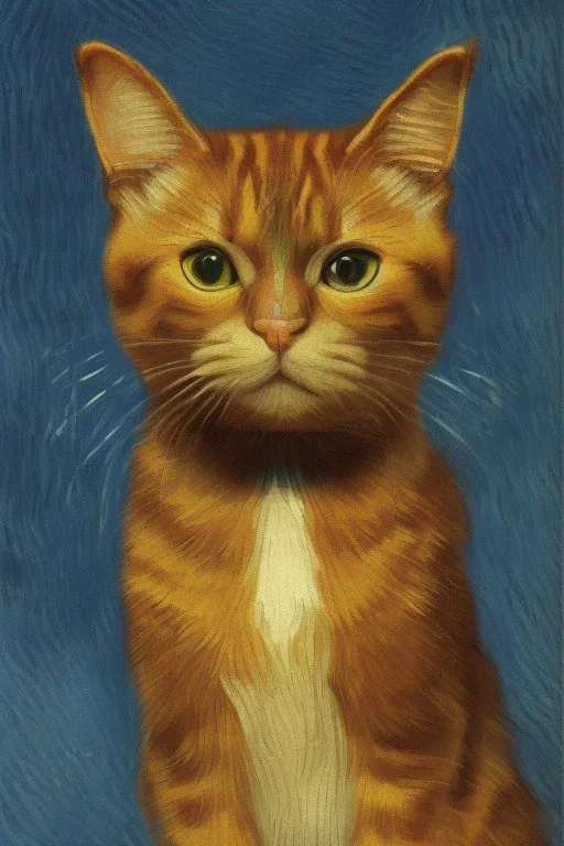 Portrait of a cat by Van Gogh