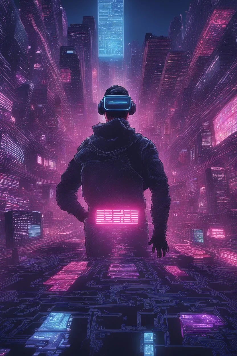 Amidst the neon-lit streets of a cyberpunk city, a renegade hacker delves into the depths of virtual reality, navigating through digital mazes and encrypted databases in pursuit of forbidden knowledge. With each hack, they unravel the secrets of a shadowy underworld ruled by corporate giants and underground syndicates. But as they delve deeper, they uncover a conspiracy that threatens to shake the very foundations of their reality. Armed with nothing but their wits and a cybernetic interface, th