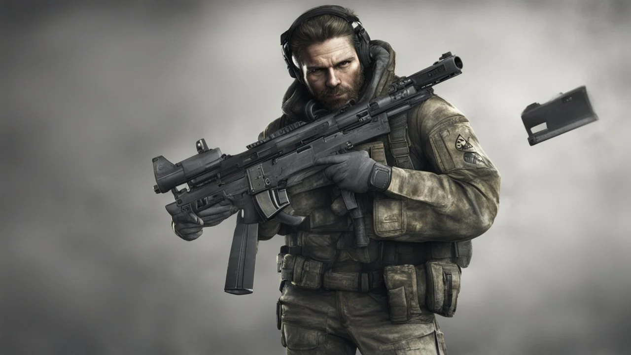 simon ghost riley from call of duty modern warfare 2 holding a M4