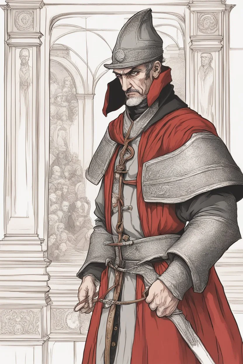 Tomás de Torquemada, male, inquisitor, ruthless, spanish inquisition, manga style