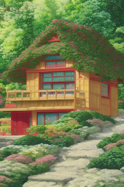 Painting, gingerbread house, ukiyo-e