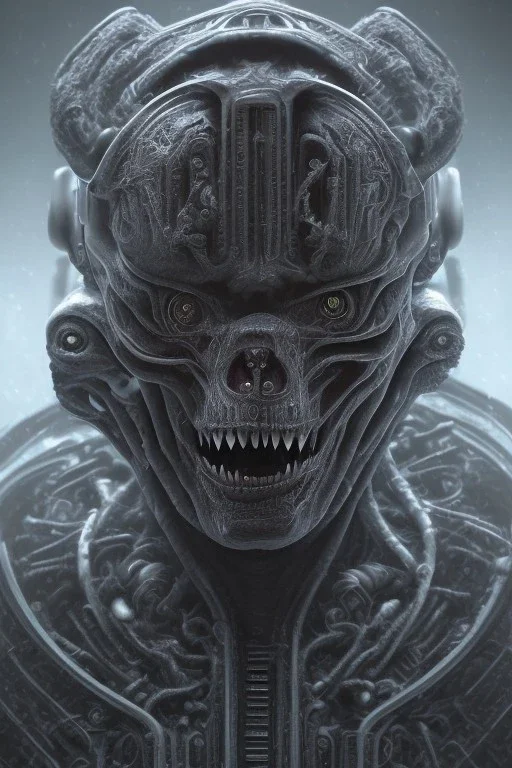 evil berserker, alien, tron, bitcoin eyes, 8k, finely detailed, photo realistic, gothic, hr giger