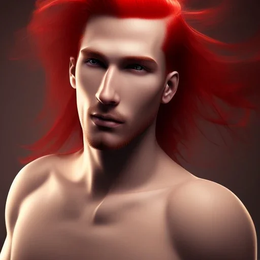  man with red hair, full body, flesh tone, real photo, soft lighting