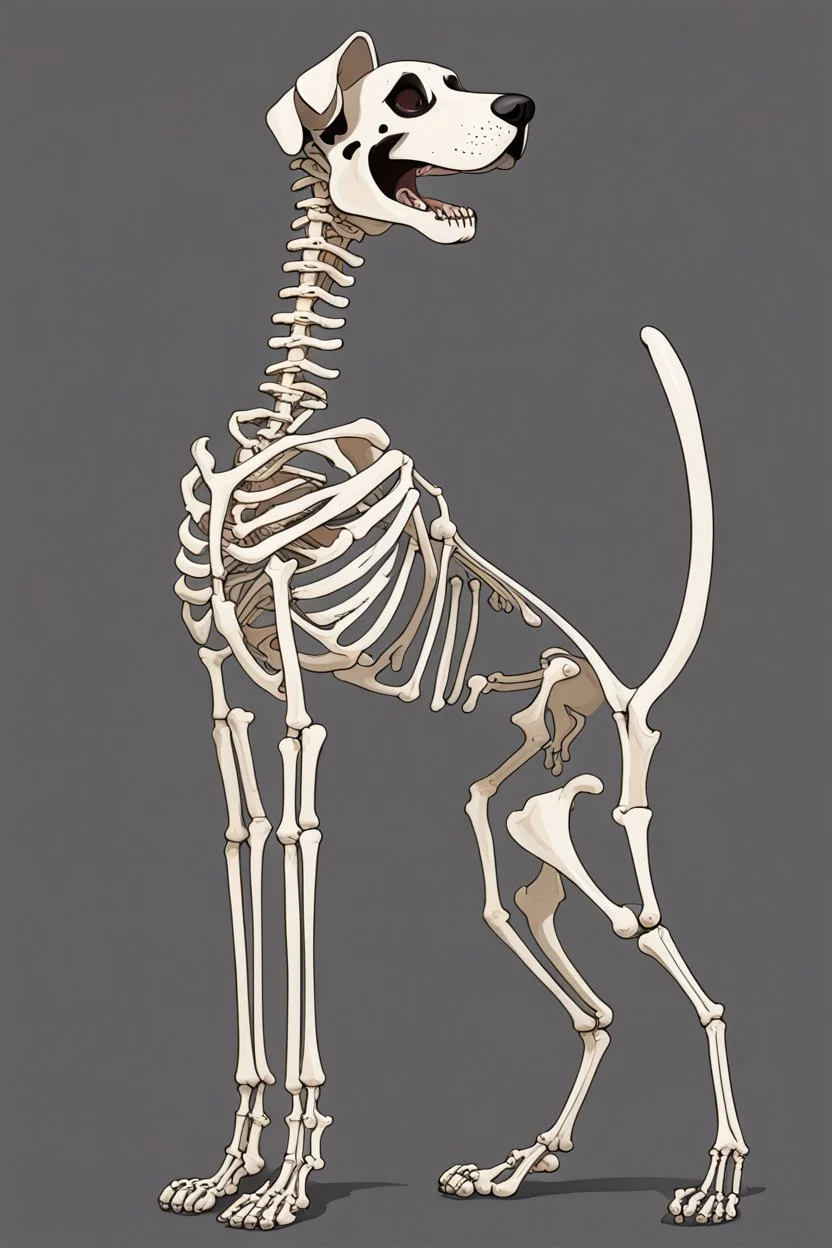 A dog's complete and perfect skeleton