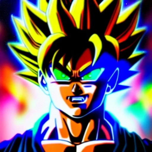 Ultra detailed fullbody Portrait in oil on canvas of Son Goku Super Saiyajin 3,extremely detailed digital painting, extremely detailed face,crystal clear Big glowing eyes, mystical colors ,perfectly centered image, perfect composition, rim light, beautiful lighting,masterpiece,8k, stunning scene, raytracing, anatomically correct, in the style of robert e howard and Wizyakuza and Ohrai Noriyoshi and Simon Bisley and uncannyknack