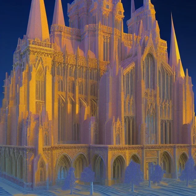 3d render of grand cathedral made of gingerbread and vibrant-colored rock candy, 8k resolution, centered, high-quality, ultrafine-detail, ornate, digital art, flickering light, baroque, detailed matte, volumetric lighting, illustration, 3D octane render, brian froud, howard lyon, George Grie, greg rutowski,