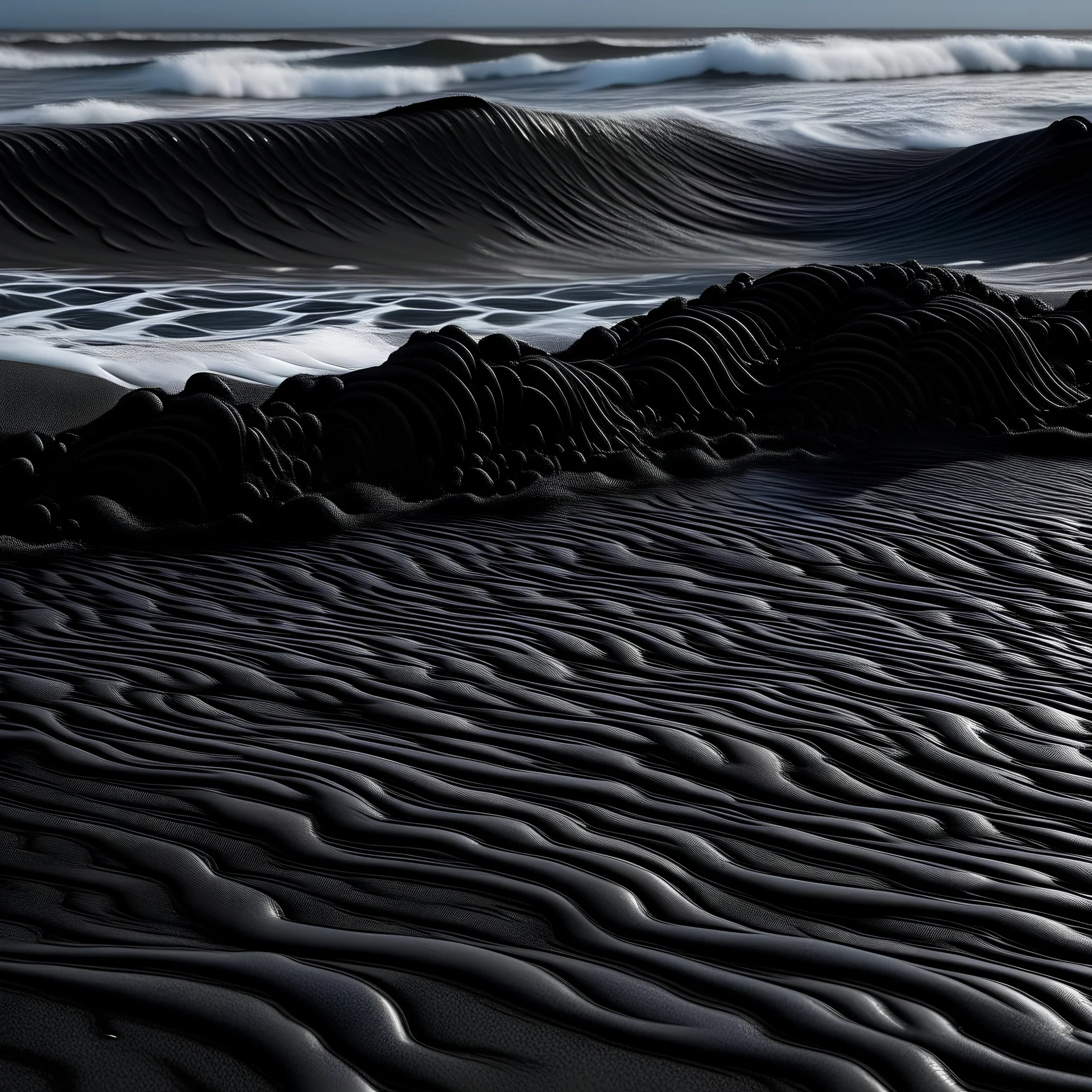 black sand waves