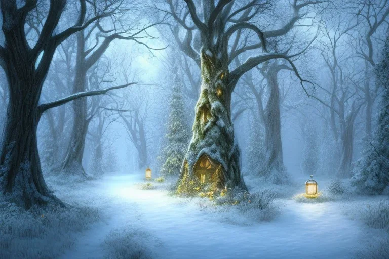 FOREST LANTERN WINTER PATH FALL