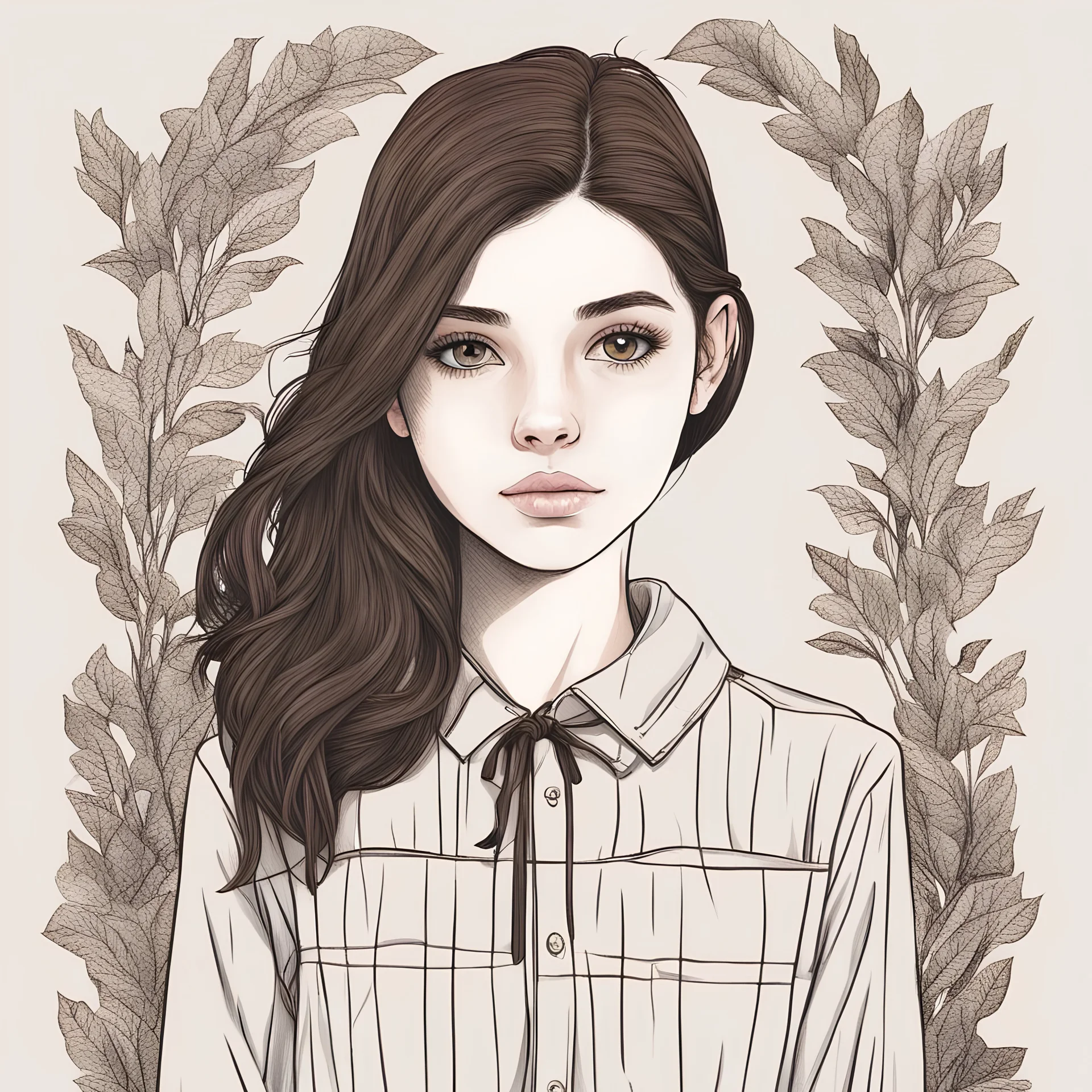 A teenage girl with dark brown hair and cute, dark brown eyes