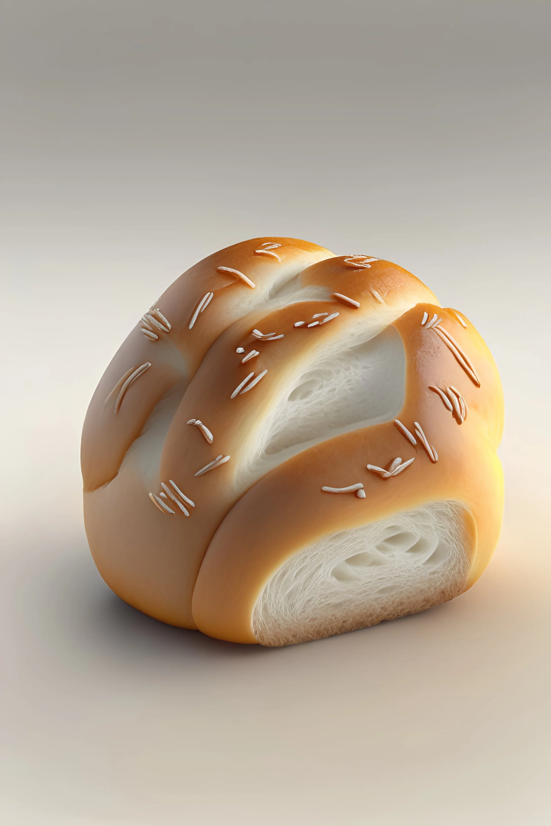 mini bread without yeast ilustration 3d
