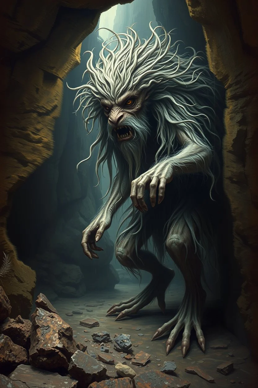 en god og snill og flink og veldig søt og hårete som en hippie , humanoid skapning fra universet, de regjerer ofte i underjordiske byer . ser på seg selv som overlegne , abyss city, motion blur, painted by Rembrandt