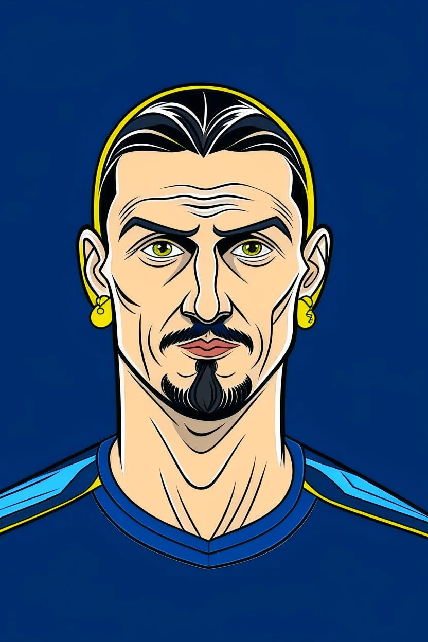 Zlatan Ibrahimovic Swedish football player ,cartoon 2d