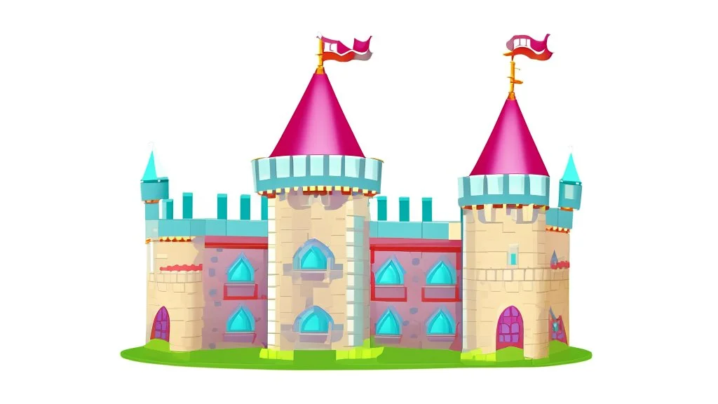 Factory building for party decoration. festive building, castle like