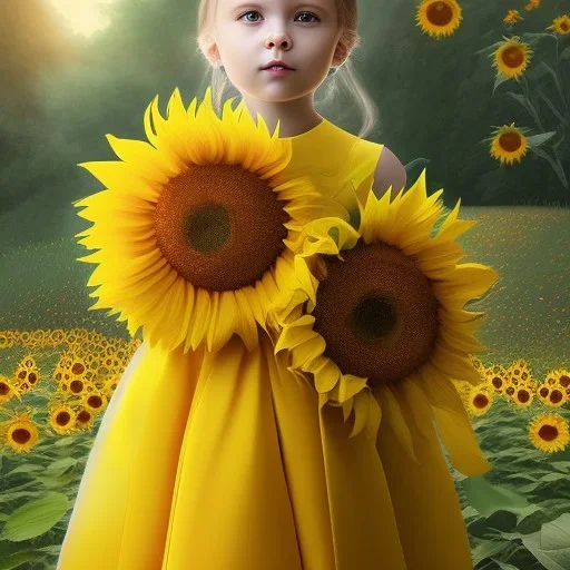 girl sunflower gown