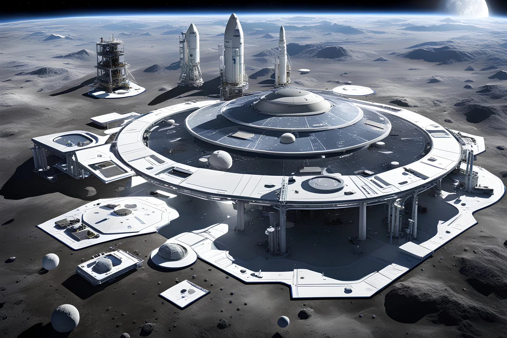 Strategic Planning: Design space labs, habitats, sewage, water, and food systems tailored to the moons' conditions.