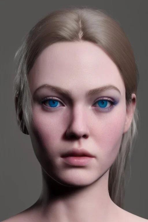 Elisa cuthbert face, crystal BLUE eyes, wearing viking,