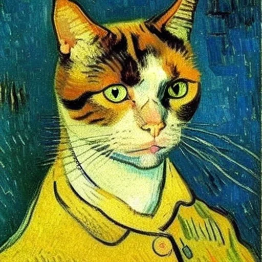 Portrait of a cat by Van Gogh