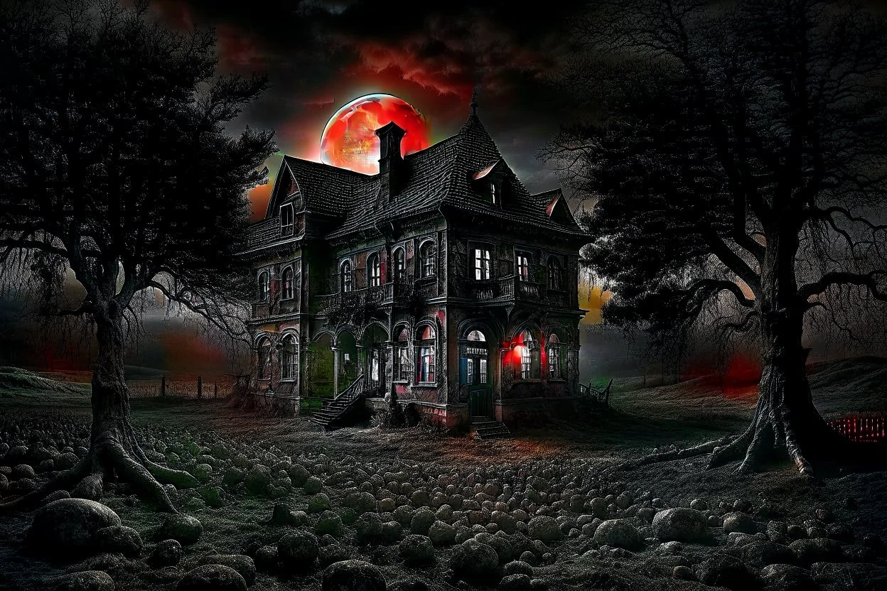 It was a creepy, silent night. The dark shadows danced across the walls, and sky , and the full moon make heavily verticíl light in the room, a dark Silhouette stands in the evil fog, in the grey ruined room, the sleeping human heart ached with fear and sadness, for knows what waiting at the end