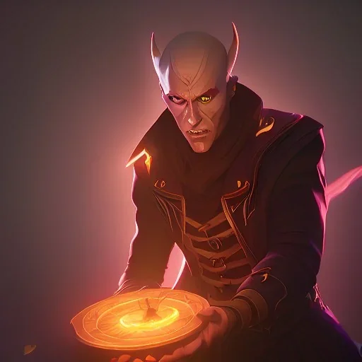 Warlock casting a spell by Nick Harris