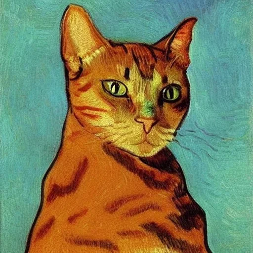 Portrait of a cat by Van Gogh