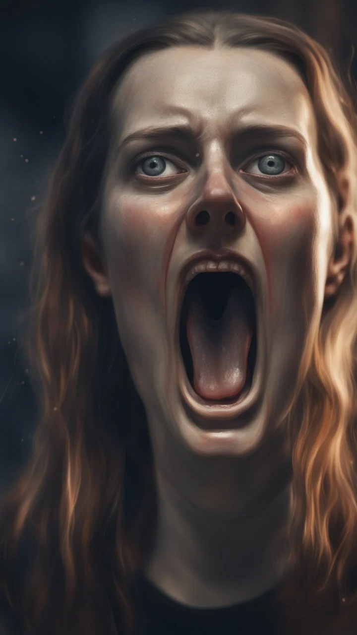 a more intense "scream" that looks like the original painting by Edvard Munch, bokeh like, down-light, unreal engine, prize winning