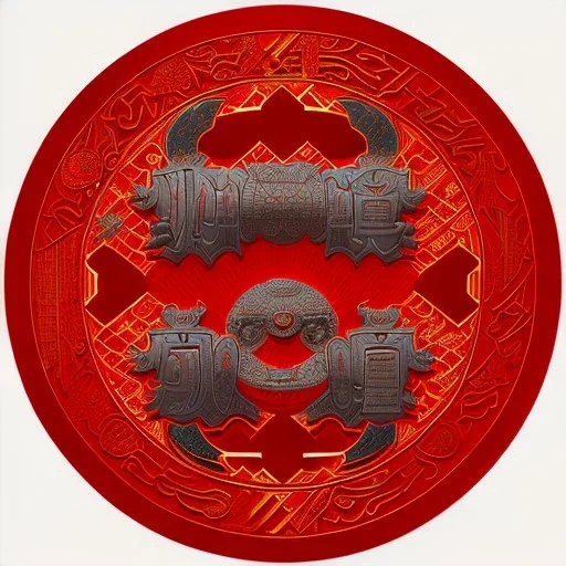 Japanes style logo, japanese writting, red sun