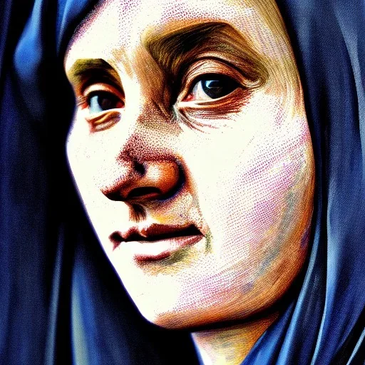 Cloaked woman, portrait, painterly, highly detailed, close up