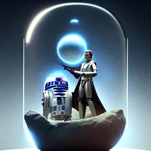 Star wars characters in a jar floating, super high resolution, professional photograph, in focus, beautiful detail, professional digital art, stunning 4k, volumetric light, Award-winning photograph, photography, tokio background