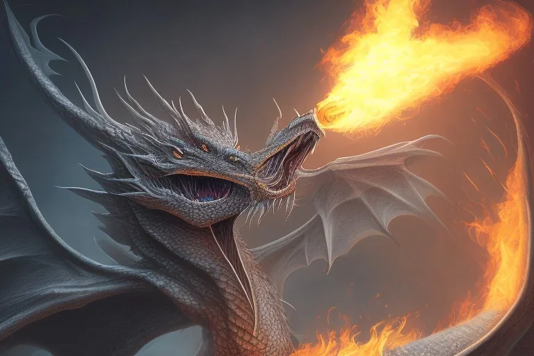 dragon spitting fire