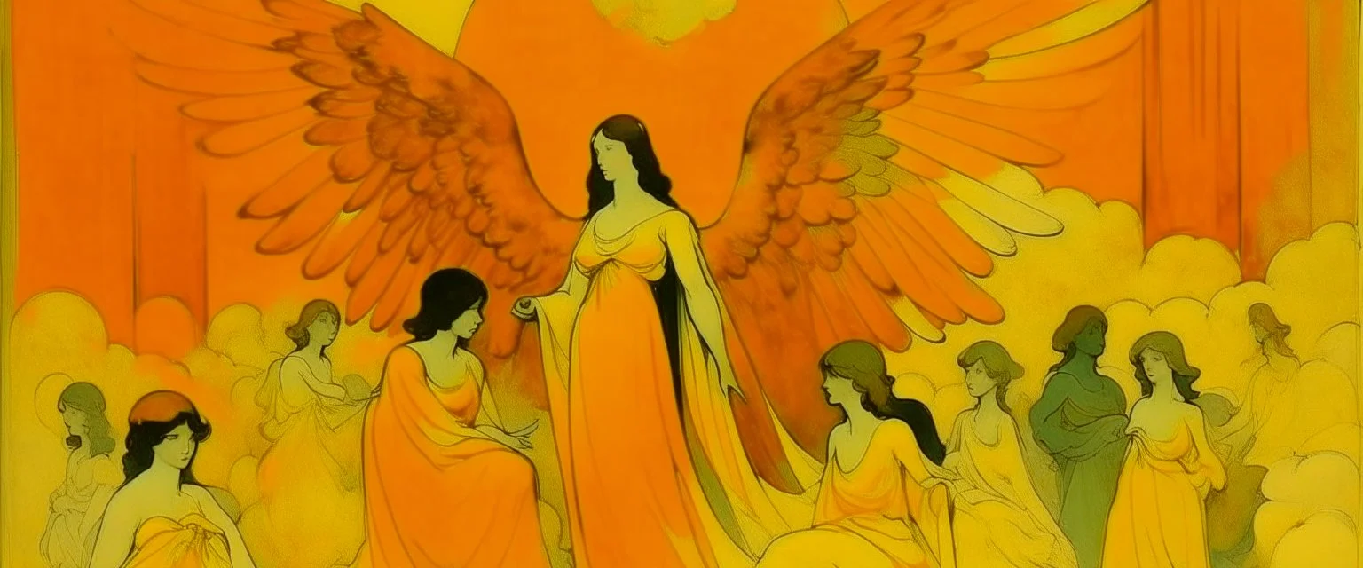 A yellow angelic heaven painted by Lyonel Charles Feininger