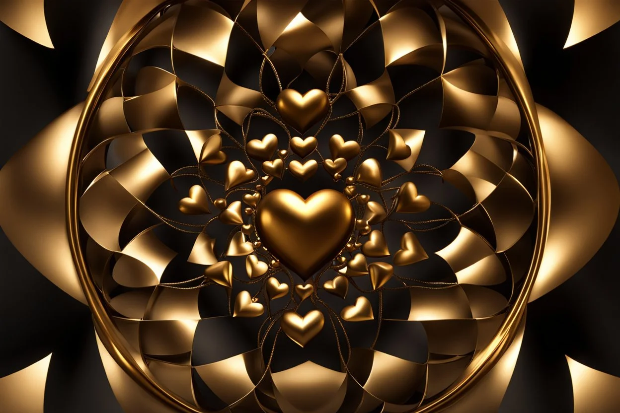 a clony of golden heart sighn rotating