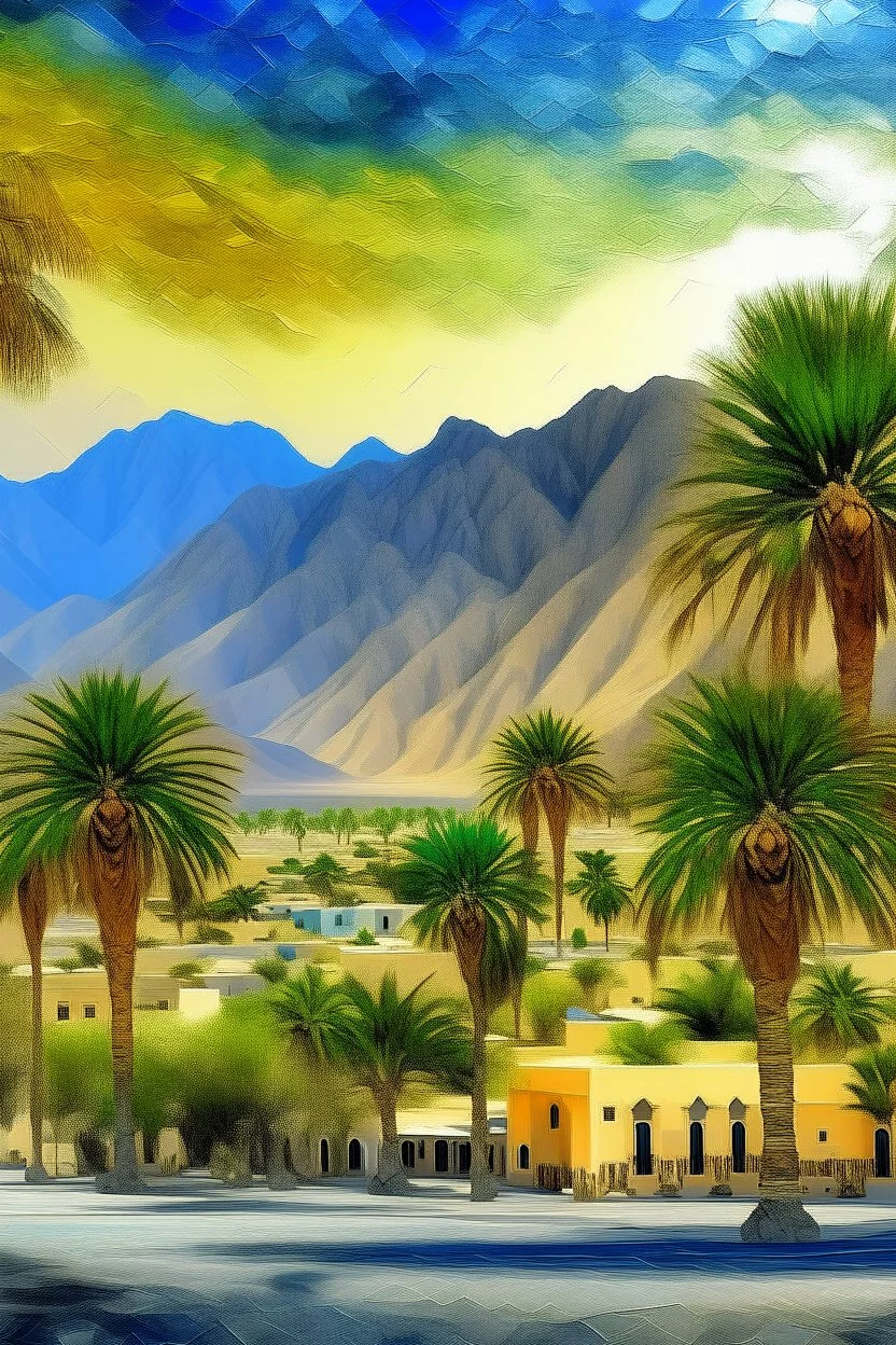 generate a beautiful a.i image of Panjgur Balochistan the city of date palm